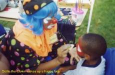 Clown Painting Faces at Harlem Book Fair on Long Island
